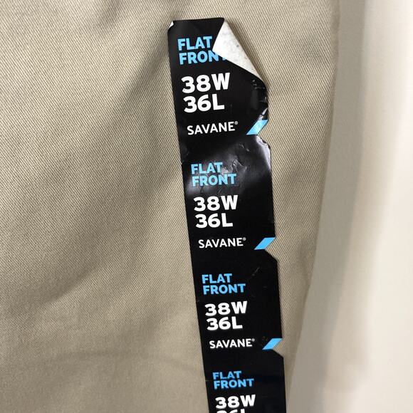 Savane NWT Flat Front Big & Tall Expandable Waist Performance Chino Pants 38X36 - Picture 4 of 8